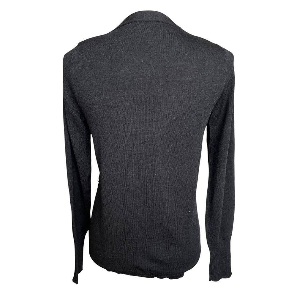 J. Crew Black sequin cardigan sweater preppy work wear office academia wool - Picture 5 of 7